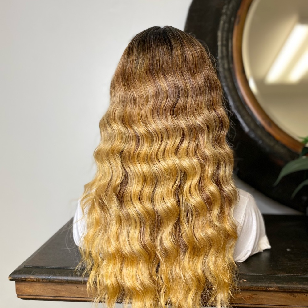ANNALISE I| LONG DEEP T PART BLONDE BLEND OMBRÉ LACE FRONT WIG - Picture 4 of 4